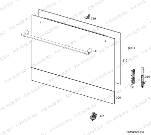 Взрыв-схема плиты (духовки) Ikea GRANSLOS 002-452-05 - Схема узла Door